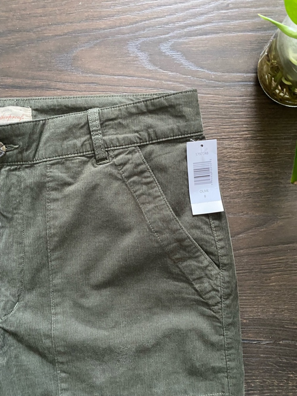 Weatherproof Olive Wide-leg Stretch Corduroy Pants Casual Size 10 - Picture 4 of 9